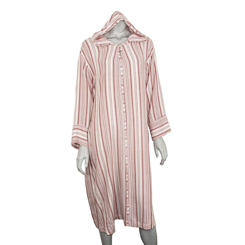 PIETSIE Women's Hoodie Caftan Dress Red Striped Size Small - Picture 9 of 11